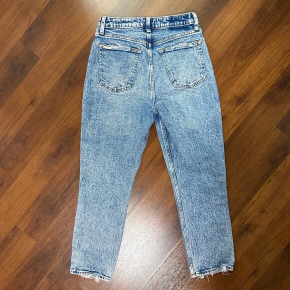 Abercrombie & Fitch Curve Love The Mom High Rise Jeans Acid Wash Casual Sz 26/2s - Picture 3 of 8